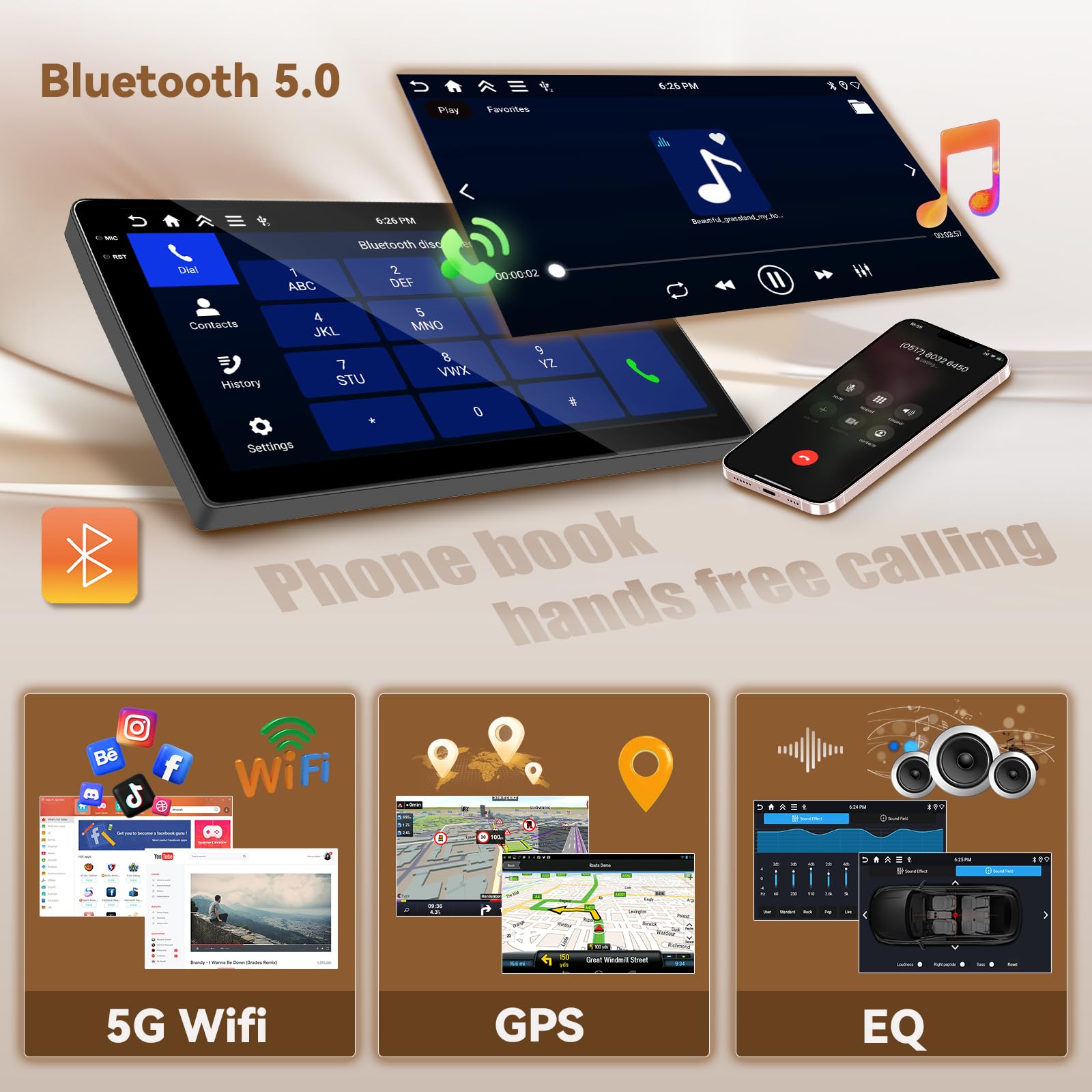 Amazon.com: [4+64G] Hikity Android 15 Carplay Stereo Double Din, 9